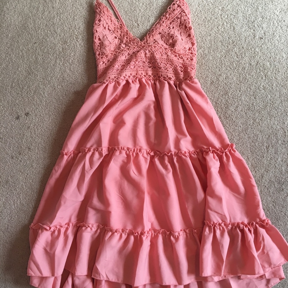 Blush embroidered dress